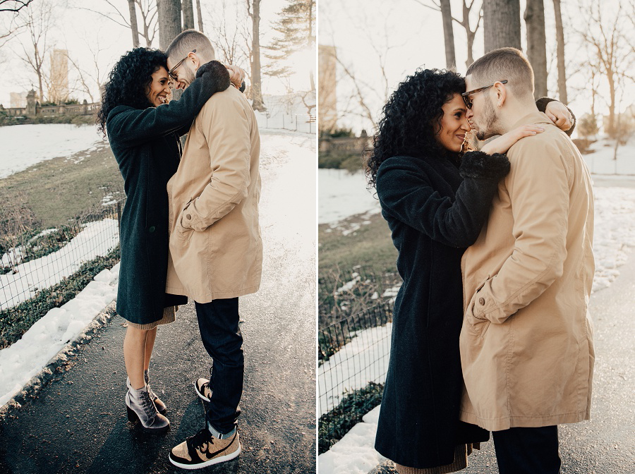 Snowy Central Park Engagement Session by Tamara GIbson www.tamara-gibson.com