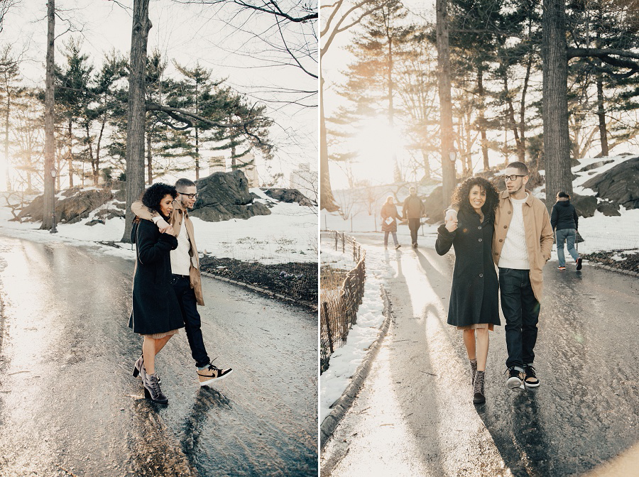 Snowy Central Park Engagement Session by Tamara GIbson www.tamara-gibson.com