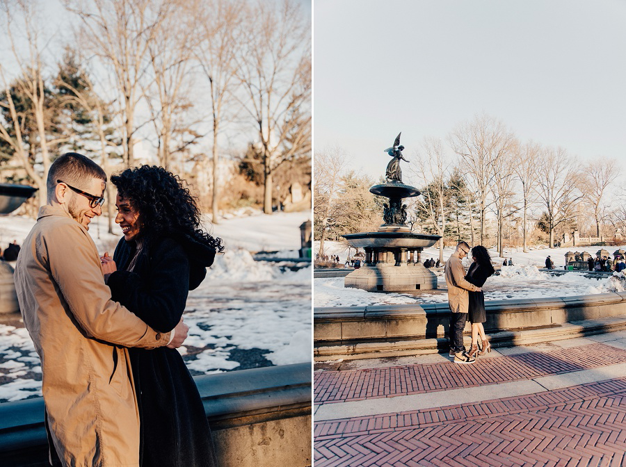 Snowy Central Park Engagement Session by Tamara GIbson www.tamara-gibson.com