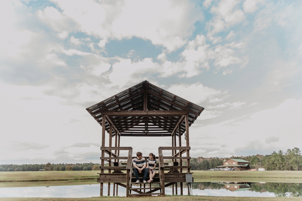 Forrest Pond Lodge Engagement Session in Ludowici GA